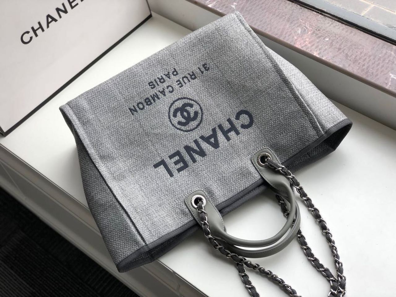 CHL - Small Shopping Bag SilLusso Official - Hardware Grey For Women Handbags, Shoulder Bags 15.2in/39LO AS3257