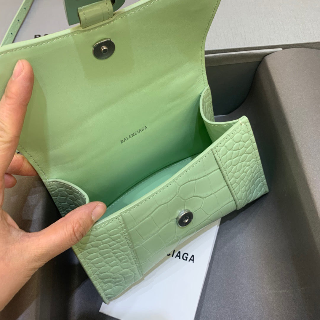 BLN-Ciaga Hourglass XS Handbag In Light Green, For Women,  Bags 7.4in/19LO