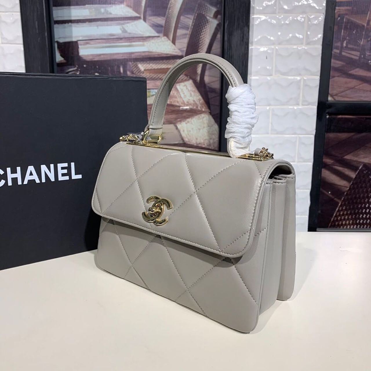 CHL - Trendy CHL - Maxi Top Handle Bag Grey For Women 9.8in/25LO