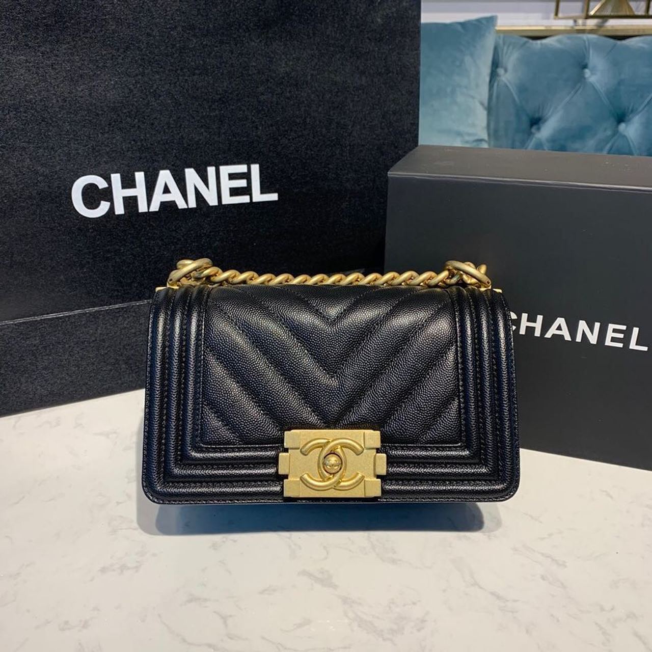 CHL - Mini Boy HandBag Black For Women HandBag, Shoulder And Crossbody Bags 7.8in/20LO