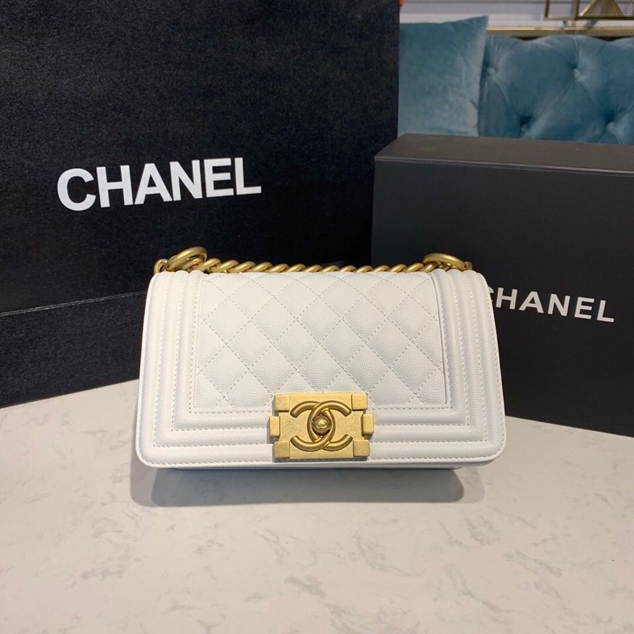 CHL - Small Boy Handbag White For Women Bags, Shoulder And Crossbody Bags 7.8in/20LO A67085