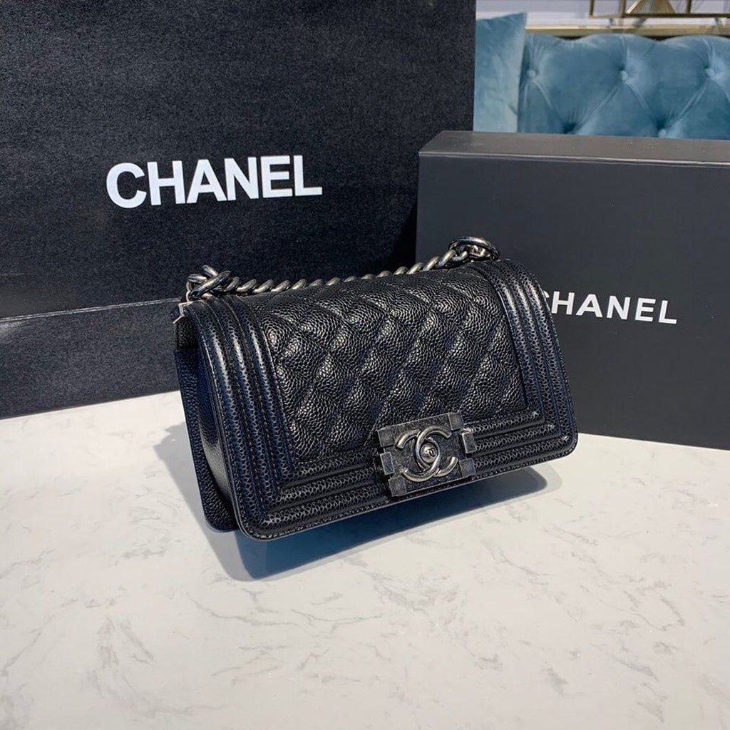 CHL - Small Boy Handbag SilLusso Official - Hardware Black For Women Bags, Shoulder And Crossbody Bags 7.8in/20LO A67085