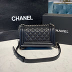 CHL - Small Boy Handbag SilLusso Official - Hardware Black For Women Bags, Shoulder And Crossbody Bags 7.8in/20LO A67085