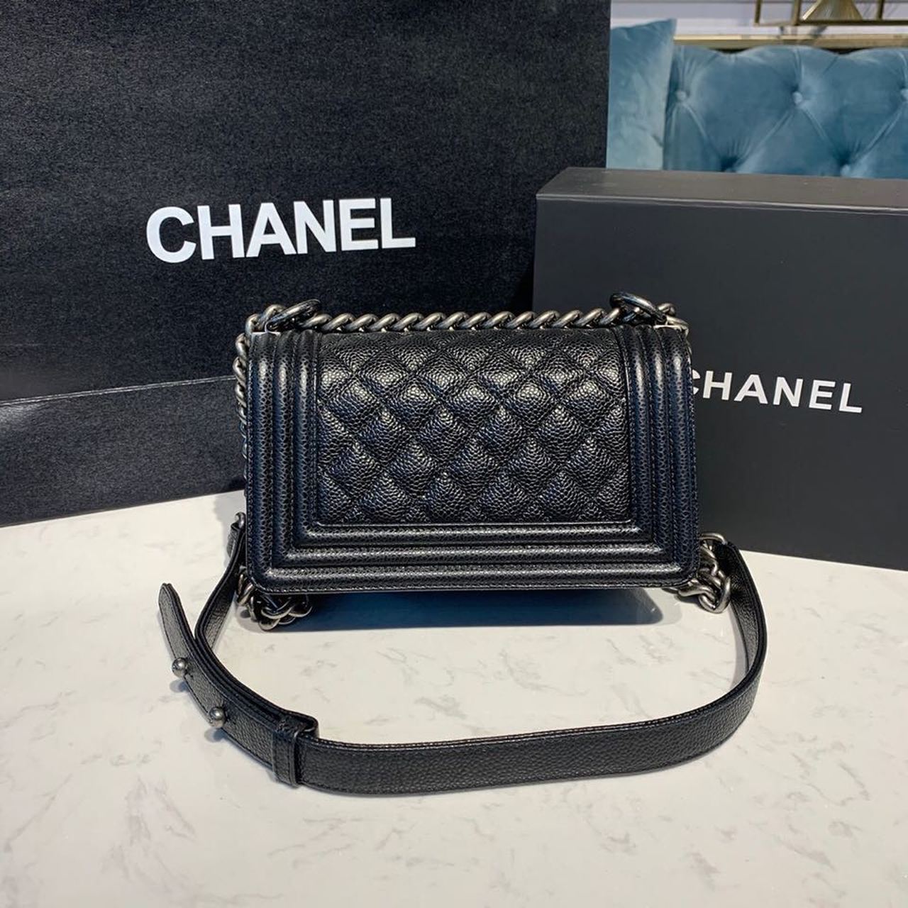 CHL - Small Boy Handbag SilLusso Official - Hardware Black For Women Bags, Shoulder And Crossbody Bags 7.8in/20LO A67085