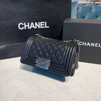 CHL - Small Boy Handbag SilLusso Official - Hardware Black For Women Bags, Shoulder And Crossbody Bags 7.8in/20LO A67085