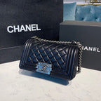CHL - Small Boy Handbag SilLusso Official - Hardware Black For Women Bags, Shoulder And Crossbody Bags 7.8in/20LO A67085