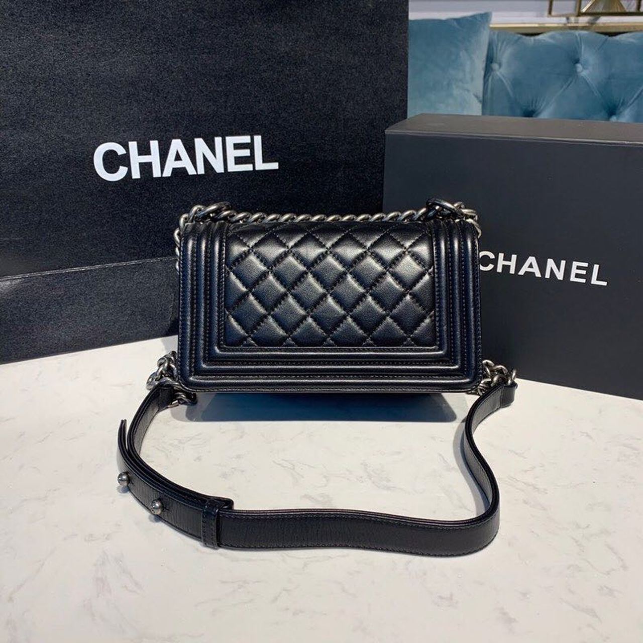 CHL - Small Boy Handbag SilLusso Official - Hardware Black For Women Bags, Shoulder And Crossbody Bags 7.8in/20LO A67085