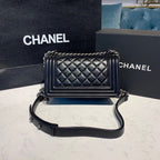 CHL - Small Boy Handbag SilLusso Official - Hardware Black For Women Bags, Shoulder And Crossbody Bags 7.8in/20LO A67085