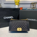 CHL -  Boy Handbag Gold Toned Hardware Black For Women Bags, Shoulder And Crossbody Bags 9.8in/25LO A67086