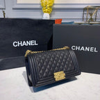 CHL -  Boy Handbag Gold Toned Hardware Black For Women Bags, Shoulder And Crossbody Bags 9.8in/25LO A67086
