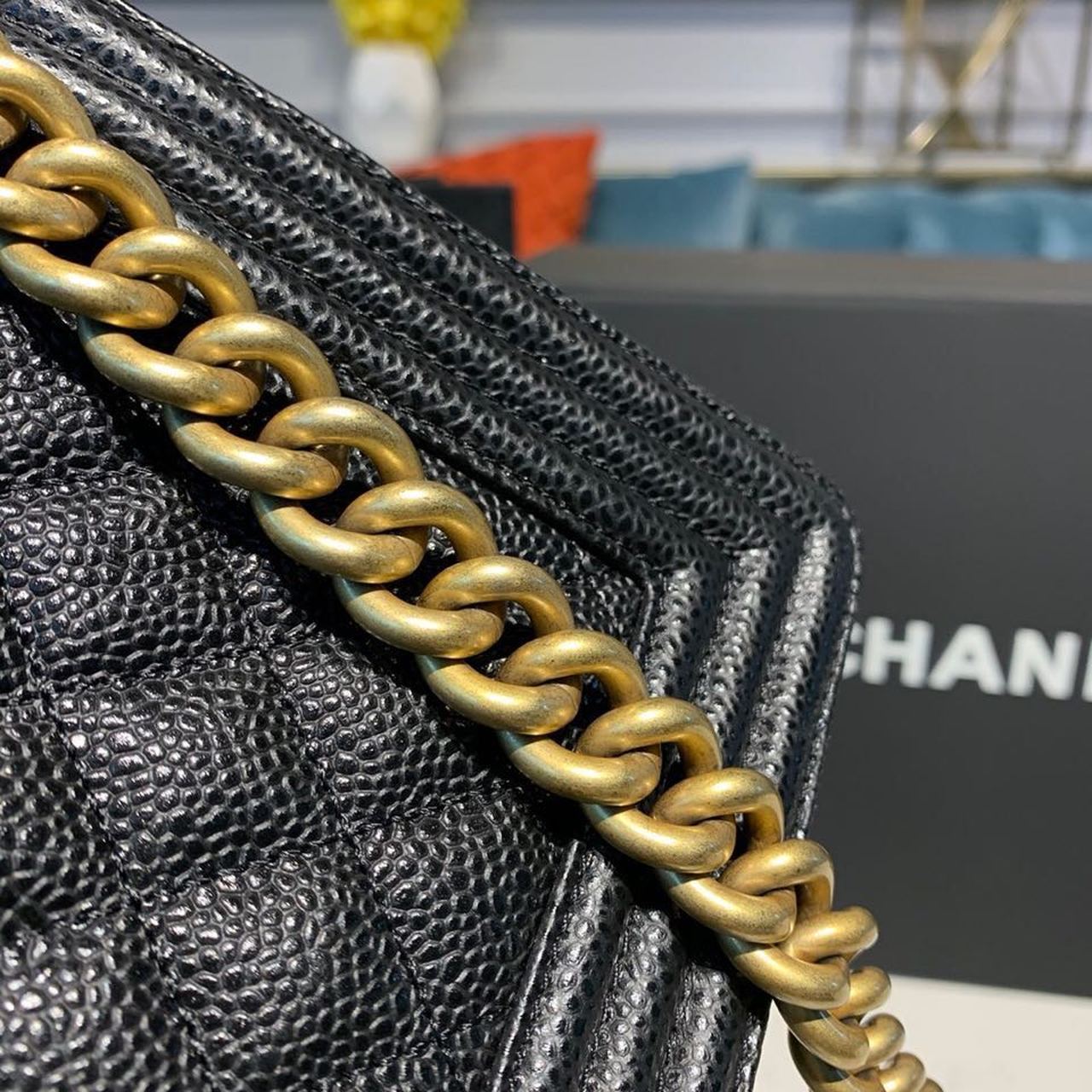 CHL -  Boy Handbag Gold Toned Hardware Black For Women Bags, Shoulder And Crossbody Bags 9.8in/25LO A67086