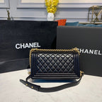 CHL -  Boy Handbag Gold Toned Hardware Black For Women Bags, Shoulder And Crossbody Bags 9.8in/25LO A67086