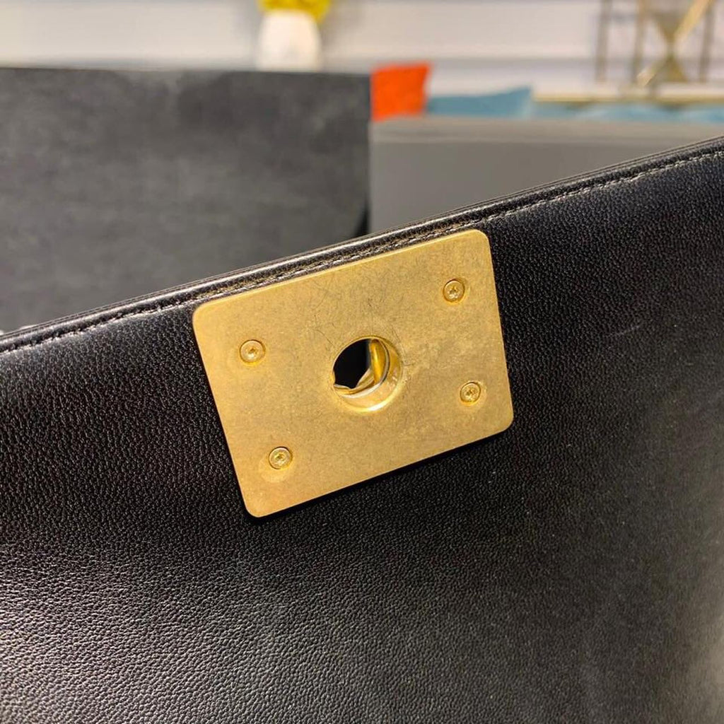 CHL -  Boy Handbag Gold Toned Hardware Black For Women Bags, Shoulder And Crossbody Bags 9.8in/25LO A67086