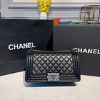 CHL -  Boy Handbag SilLusso Official - Hardware Black For Women Bags, Shoulder And Crossbody Bags 9.8in/25LO A67086