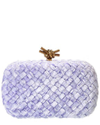 B V  - Knot Intrecciato Velvet & Leather Clutch