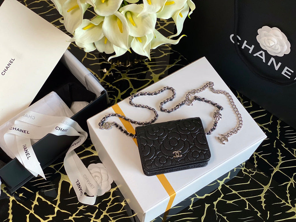 CHL - Woc Camellia Black Bag For Women 12LO/4.5in