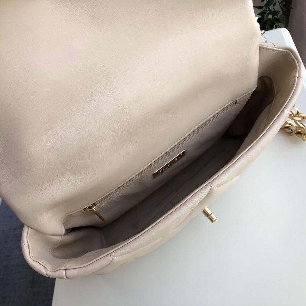 CHL -  19 Flap Bag Beige For Women 10.1in/26LO