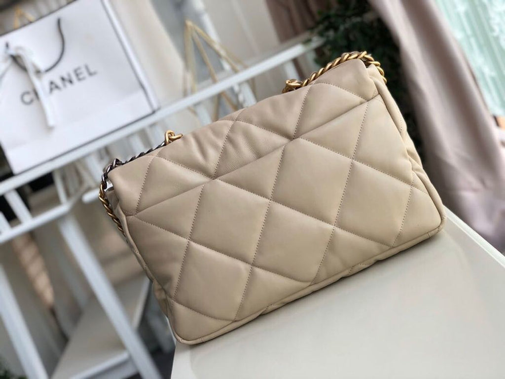 CHL -  19 Maxi HandBag Beige For Women 14in/36LO