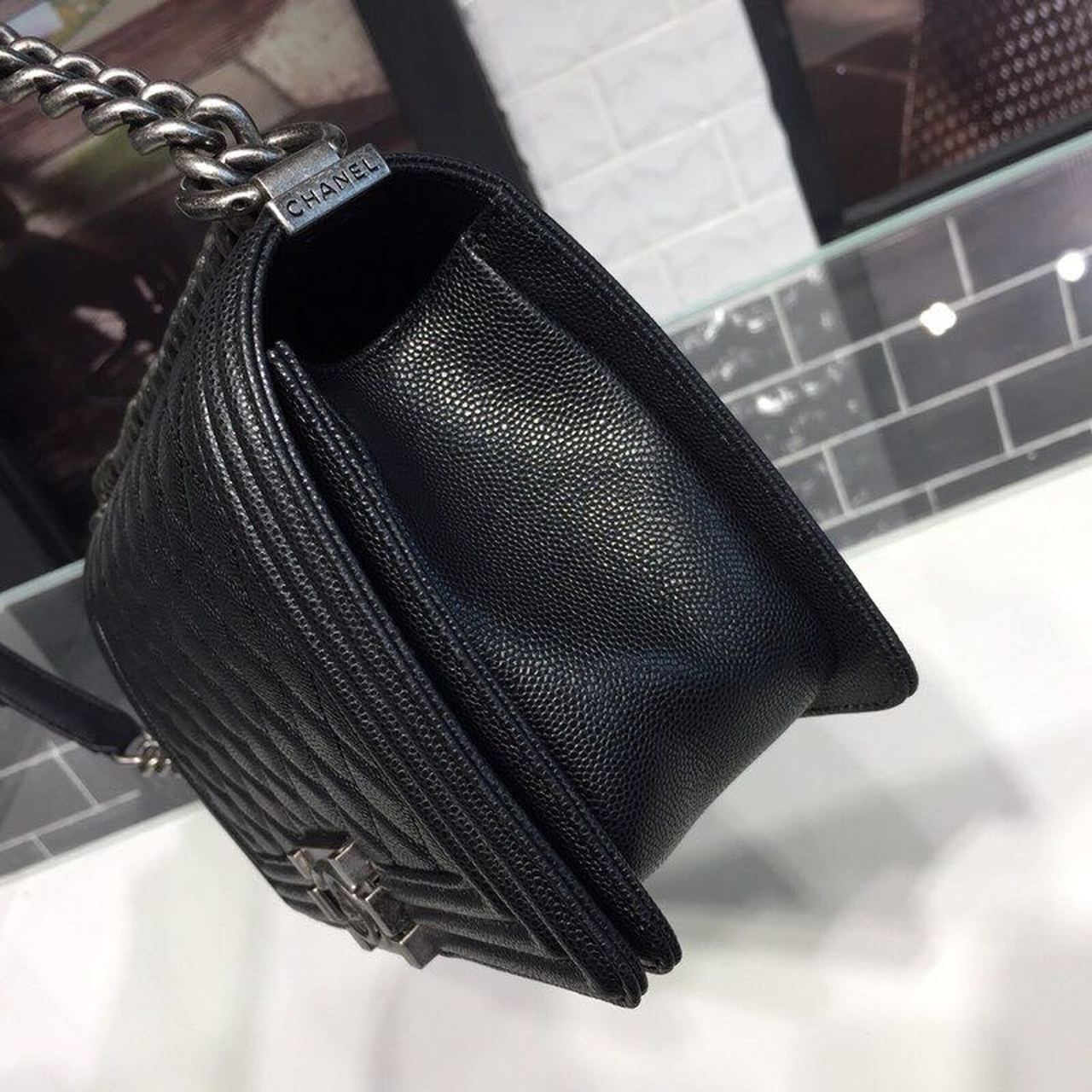 CHL -  Boy Handbag SilLusso Official - Hardware Black For Women Handbags, Shoulder And Crossbody Bags 9.8in/25LO A67086