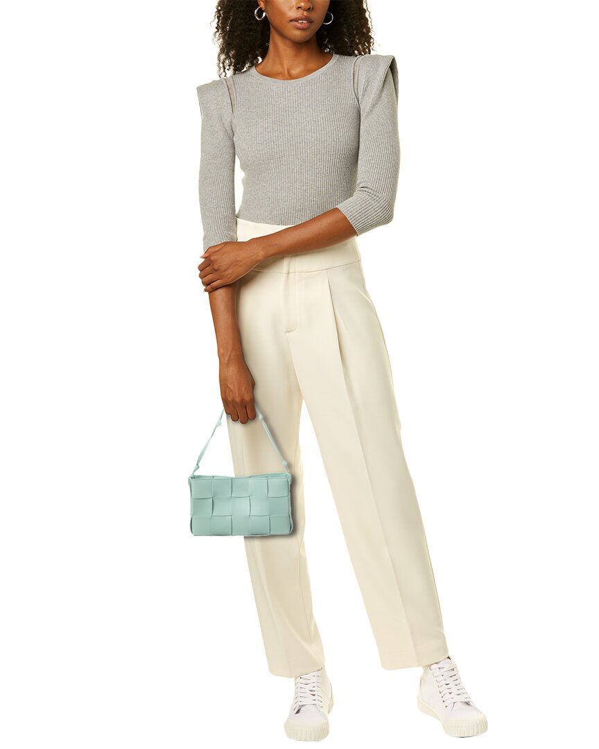 B V  - Cassette Mini Intreccio Leather Shoulder Bag