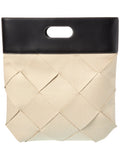 B V  - Maxi Intrecciato Canvas & Leather Tote