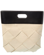 B V  - Maxi Intrecciato Canvas & Leather Tote