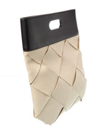 B V  - Maxi Intrecciato Canvas & Leather Tote