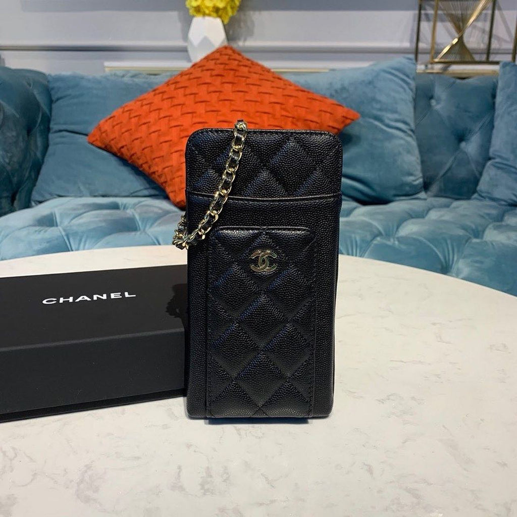 CHL -  Classic Cluth With Chain Black For Women Wallet 7in/18LO AP0990