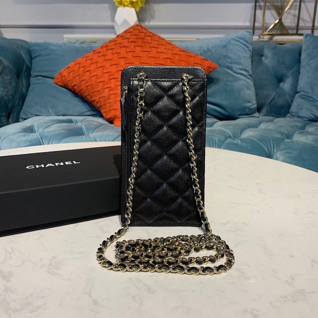 CHL -  Classic Cluth With Chain Black For Women Wallet 7in/18LO AP0990