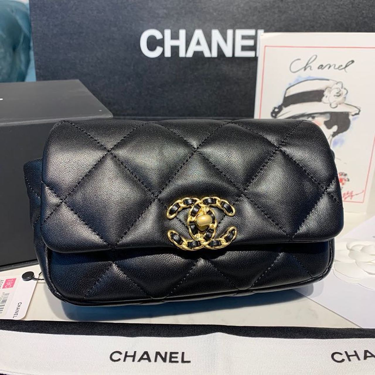 CHL -  19 Waist Bag Black For Women Bags 7.8in/20LO AS1163