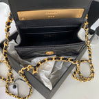 CHL -  Clutch With Chain Gold Hardware Black For Women Handbags, Shoulder Bags 5.7in/14.5LO AP2945