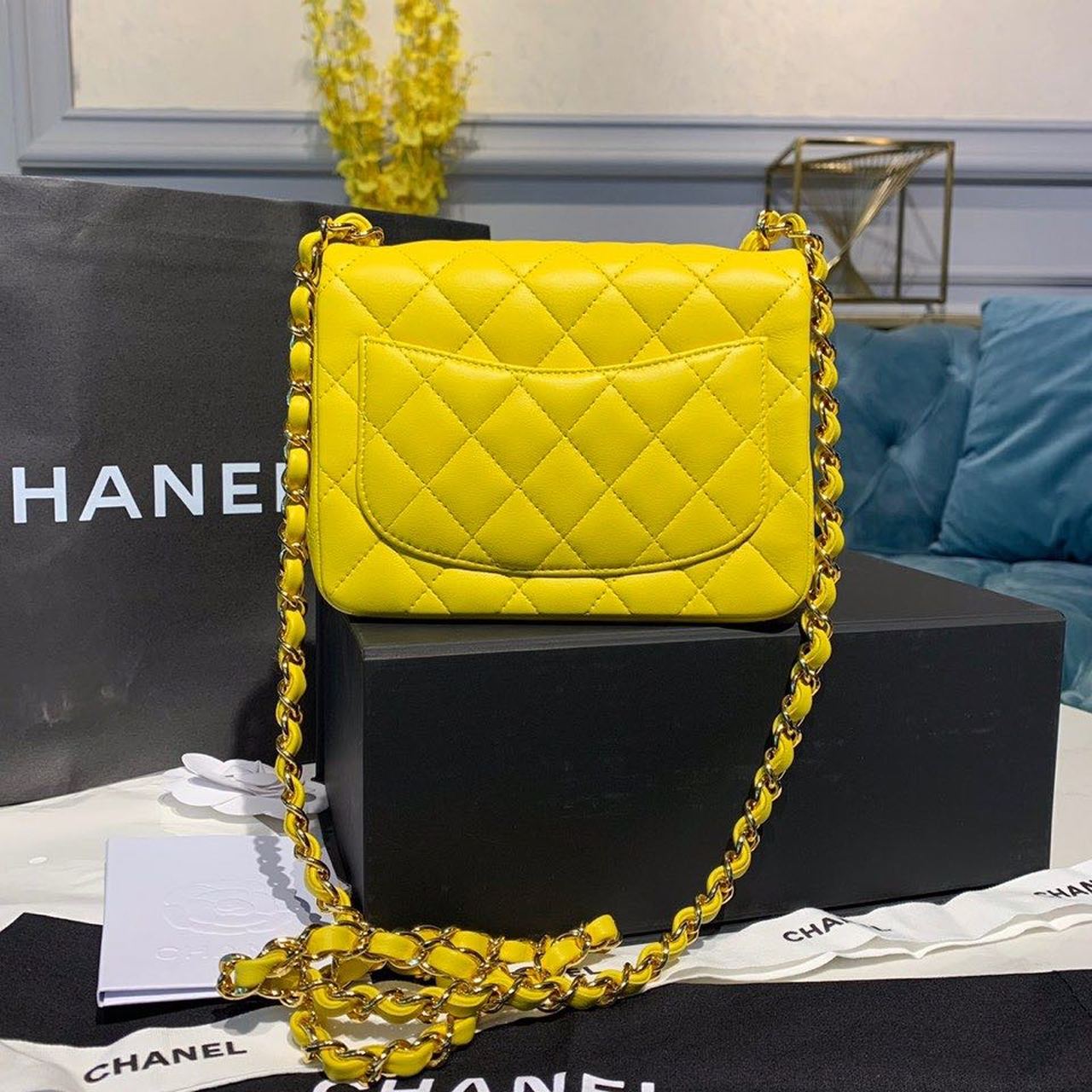 CHL - Mini Flap Bag Yellow For Women Bags, Shoulder And Crossbody Bags 6.7in/17LO A35200