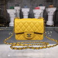 CHL - Mini Flap Bag Caviar Yellow For Women Bags, Shoulder And Crossbody Bags 6.7in/17LO A35200