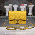 CHL - Mini Flap Bag Caviar Yellow For Women Bags, Shoulder And Crossbody Bags 6.7in/17LO A35200