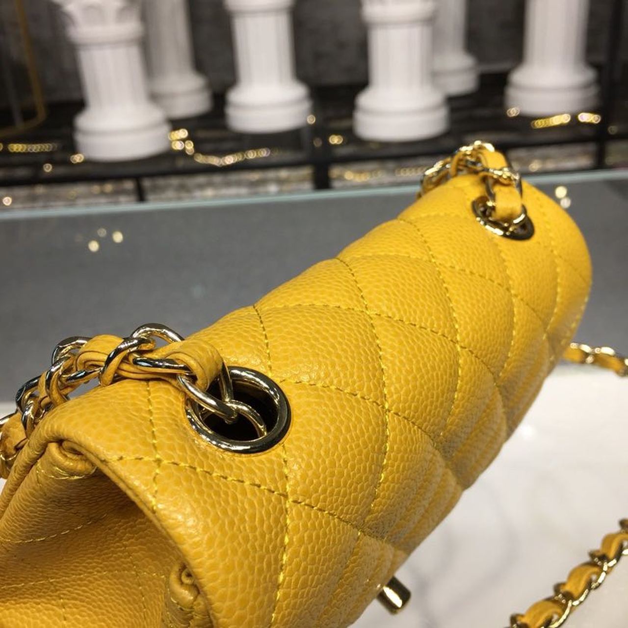 CHL - Mini Flap Bag Caviar Yellow For Women Bags, Shoulder And Crossbody Bags 6.7in/17LO A35200
