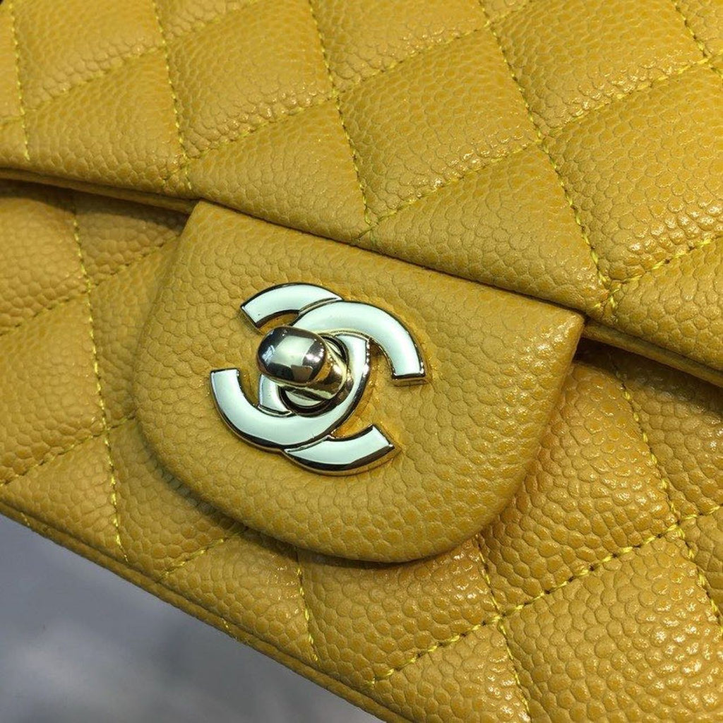 CHL - Mini Flap Bag Caviar Yellow For Women Bags, Shoulder And Crossbody Bags 6.7in/17LO A35200