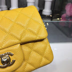 CHL - Mini Flap Bag Caviar Yellow For Women Bags, Shoulder And Crossbody Bags 6.7in/17LO A35200