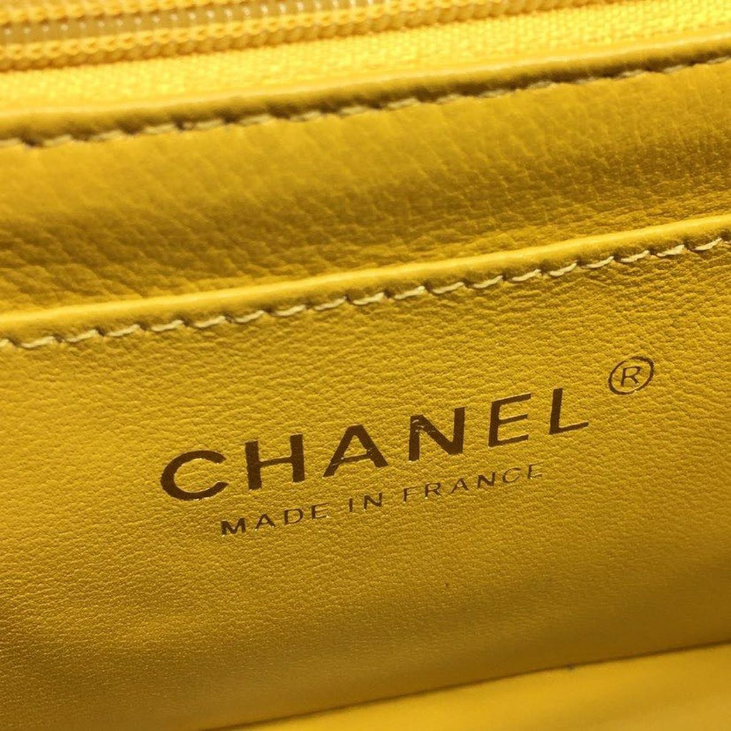 CHL - Mini Flap Bag Caviar Yellow For Women Bags, Shoulder And Crossbody Bags 6.7in/17LO A35200