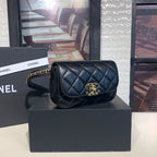 CHL -  Chain Infinity Waist Belt Bag Black For Women Bags 6.7in/17LO