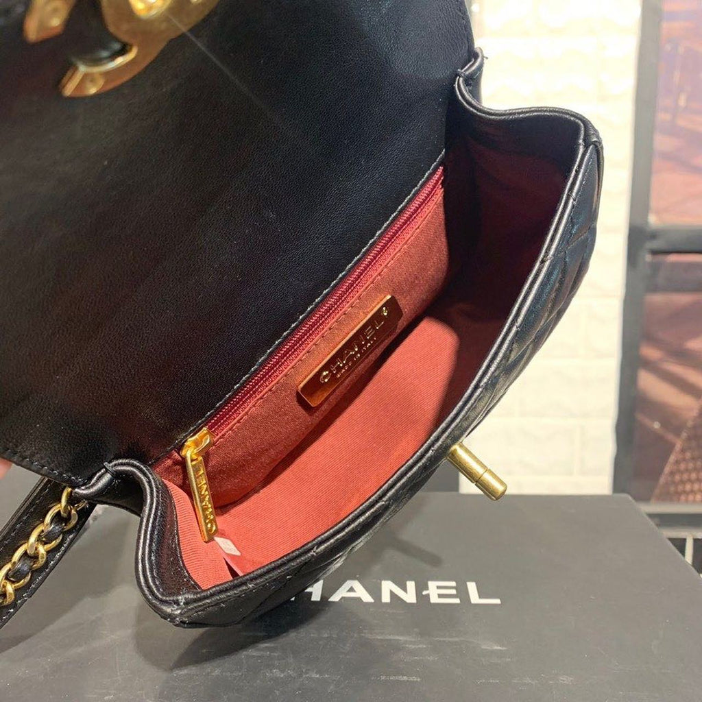 CHL -  Chain Infinity Waist Belt Bag Black For Women Bags 6.7in/17LO