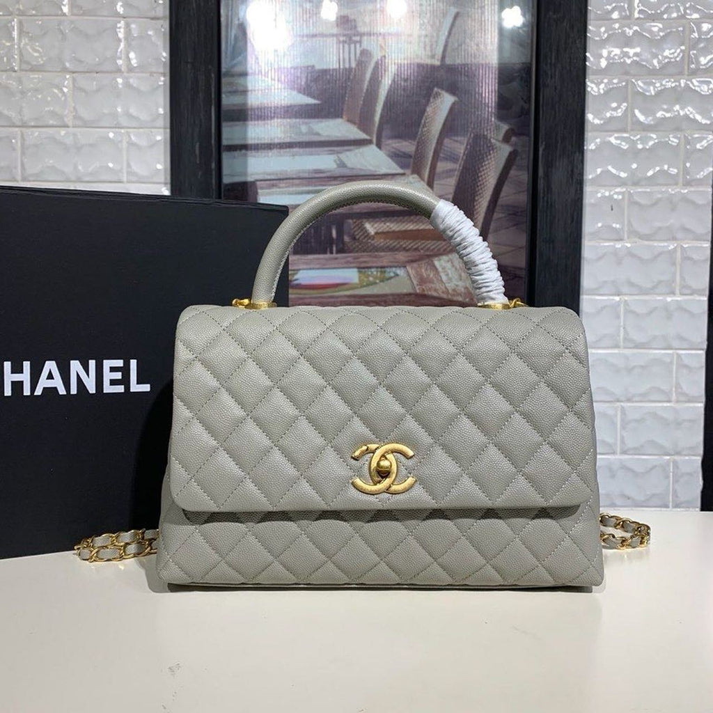 CHL - Large Flap Bag With Top Handle Grey For Women Handbags, Shoulder And Crossbody Bags 11in/28LO A92991