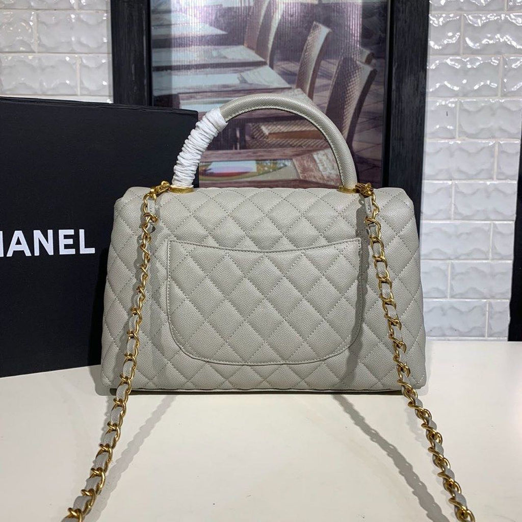 CHL - Large Flap Bag With Top Handle Grey For Women Handbags, Shoulder And Crossbody Bags 11in/28LO A92991
