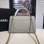 CHL - Large Flap Bag With Top Handle Grey For Women Handbags, Shoulder And Crossbody Bags 11in/28LO A92991