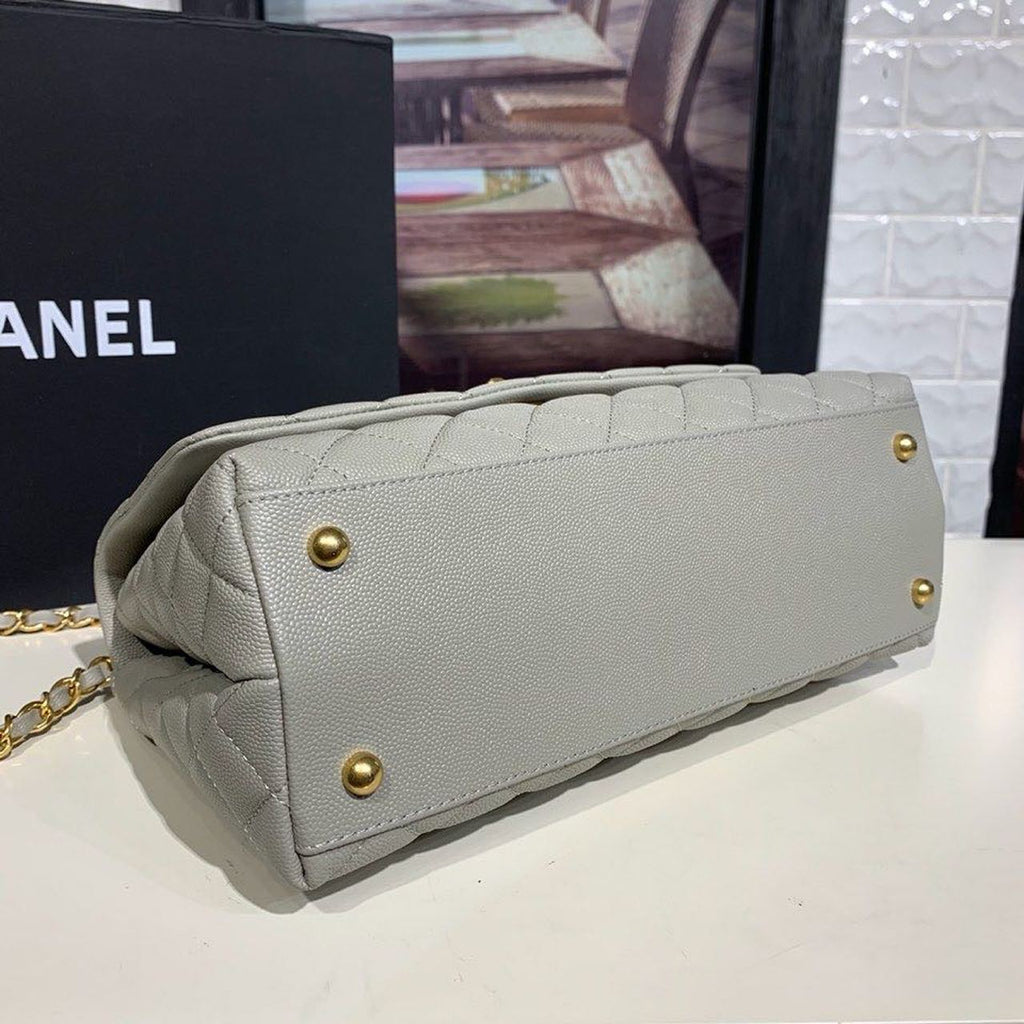 CHL - Large Flap Bag With Top Handle Grey For Women Handbags, Shoulder And Crossbody Bags 11in/28LO A92991