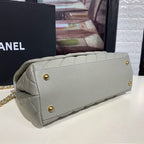 CHL - Large Flap Bag With Top Handle Grey For Women Handbags, Shoulder And Crossbody Bags 11in/28LO A92991