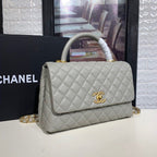 CHL - Large Flap Bag With Top Handle Grey For Women Handbags, Shoulder And Crossbody Bags 11in/28LO A92991