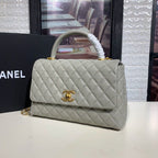CHL - Large Flap Bag With Top Handle Grey For Women Handbags, Shoulder And Crossbody Bags 11in/28LO A92991