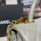 CHL - Large Flap Bag With Top Handle Grey For Women Handbags, Shoulder And Crossbody Bags 11in/28LO A92991