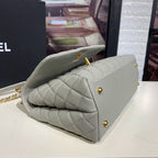 CHL - Large Flap Bag With Top Handle Grey For Women Handbags, Shoulder And Crossbody Bags 11in/28LO A92991