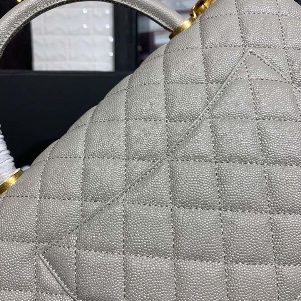 CHL - Large Flap Bag With Top Handle Grey For Women Handbags, Shoulder And Crossbody Bags 11in/28LO A92991